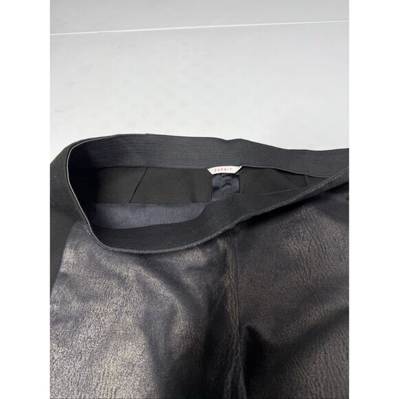 Esprit Women’s Pants Faux Leather Trim Size XL Black - Picture 8 of 15